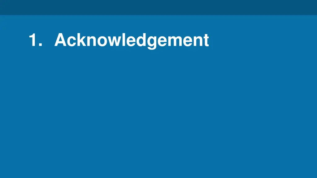 1 acknowledgement