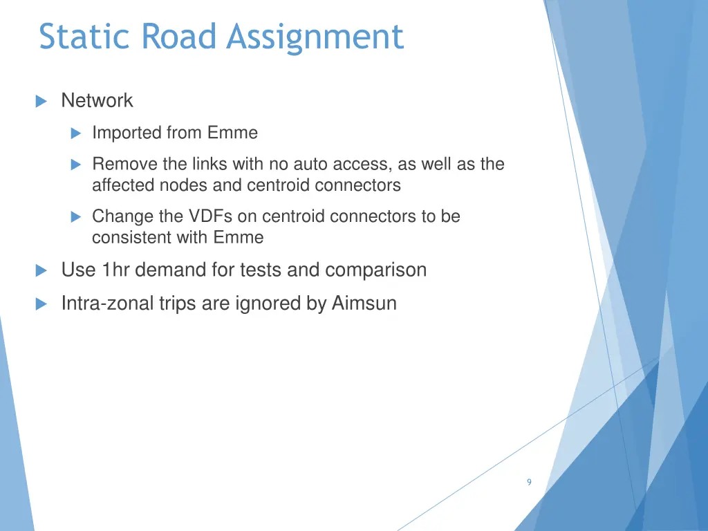 static road assignment