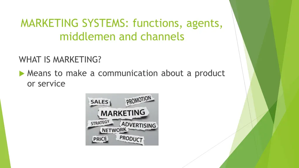 marketing systems functions agents middlemen