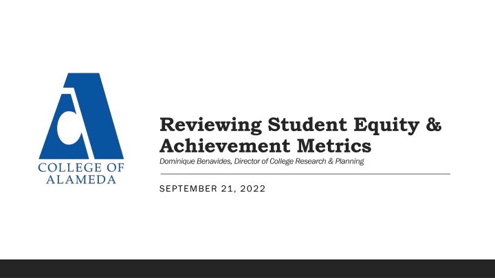 reviewing student equity achievement metrics