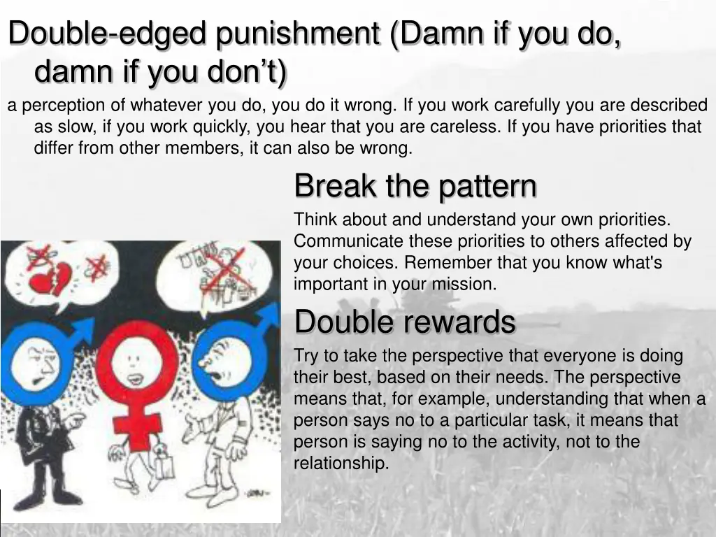 double edged punishment damn if you do damn