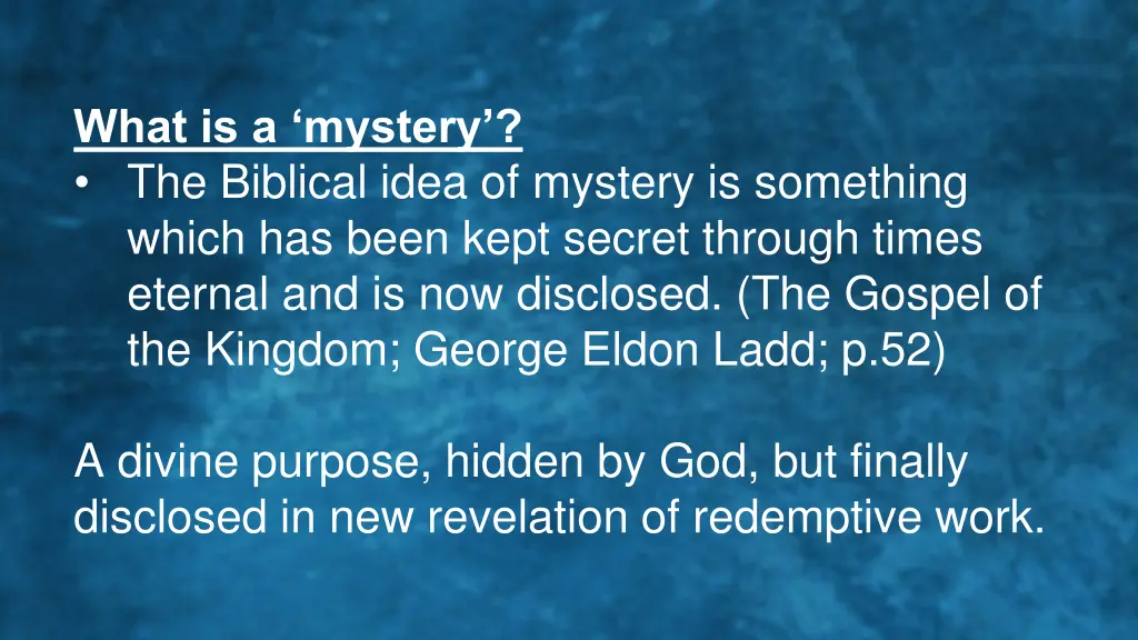 what is a mystery the biblical idea of mystery