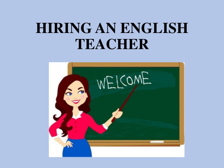 hiring an english teacher