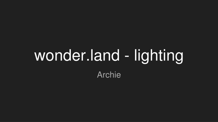 wonder land lighting