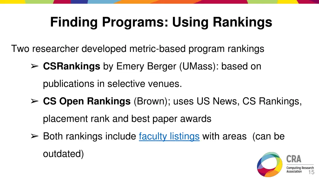 finding programs using rankings 1