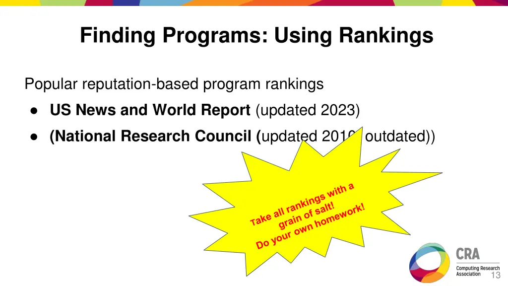 finding programs using rankings
