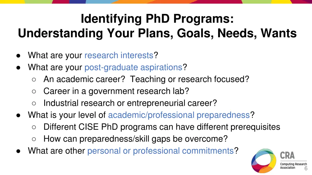 identifying phd programs understanding your plans