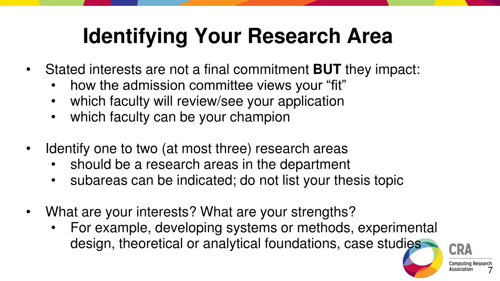 identifying your research area