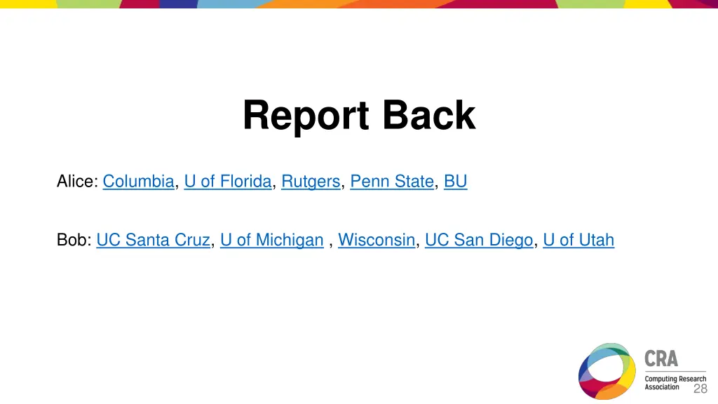 report back