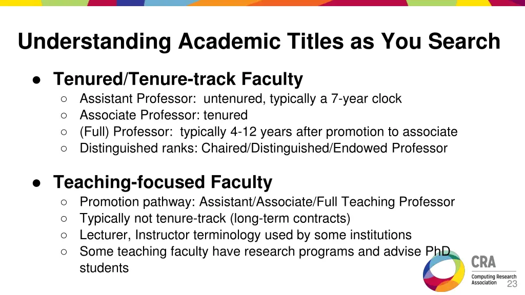 understanding academic titles as you search