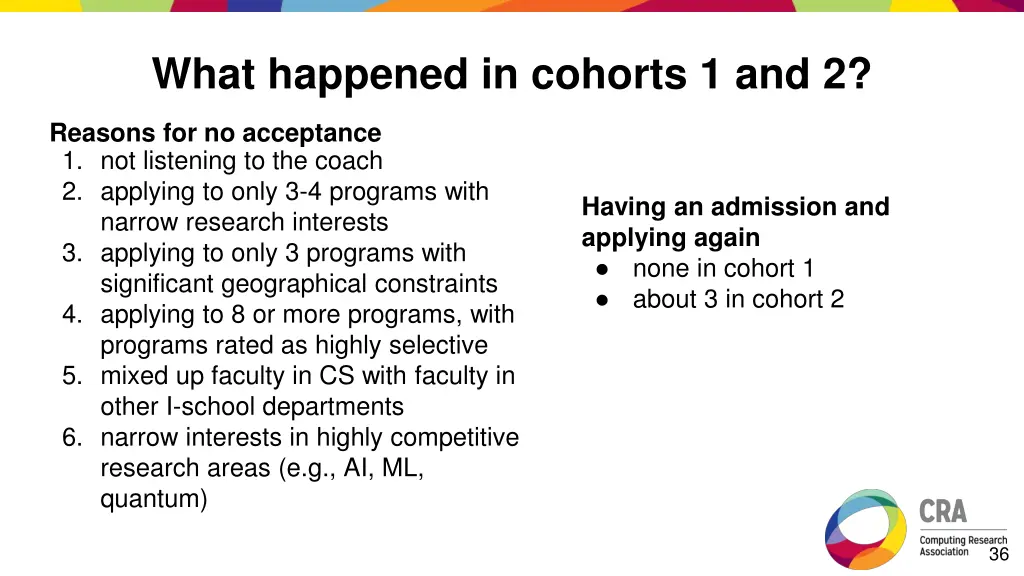what happened in cohorts 1 and 2
