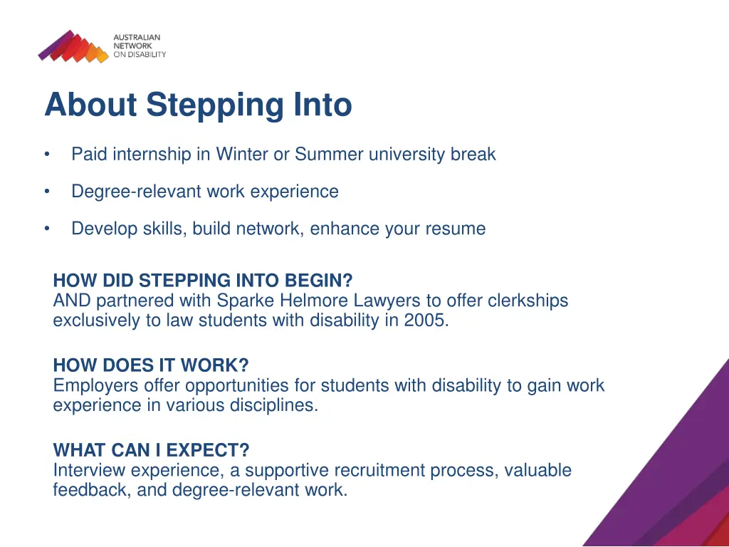 about stepping into