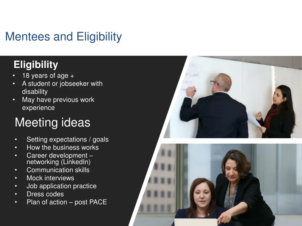 mentees and eligibility