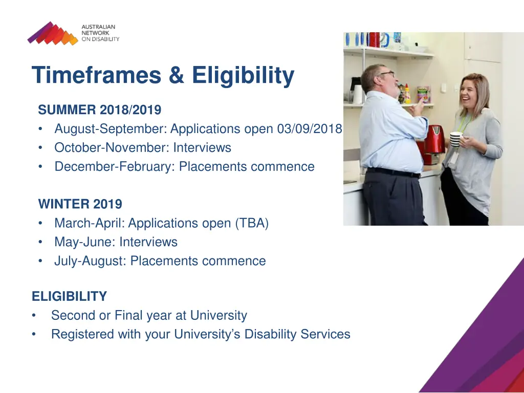 timeframes eligibility