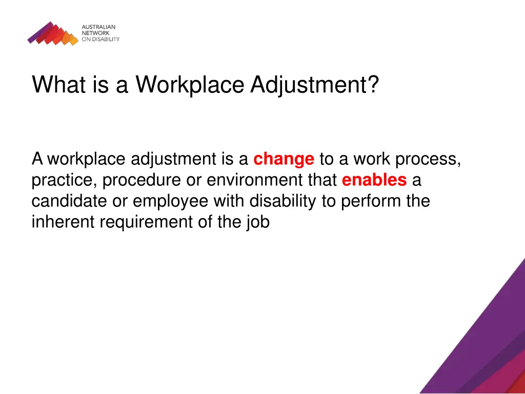 what is a workplace adjustment