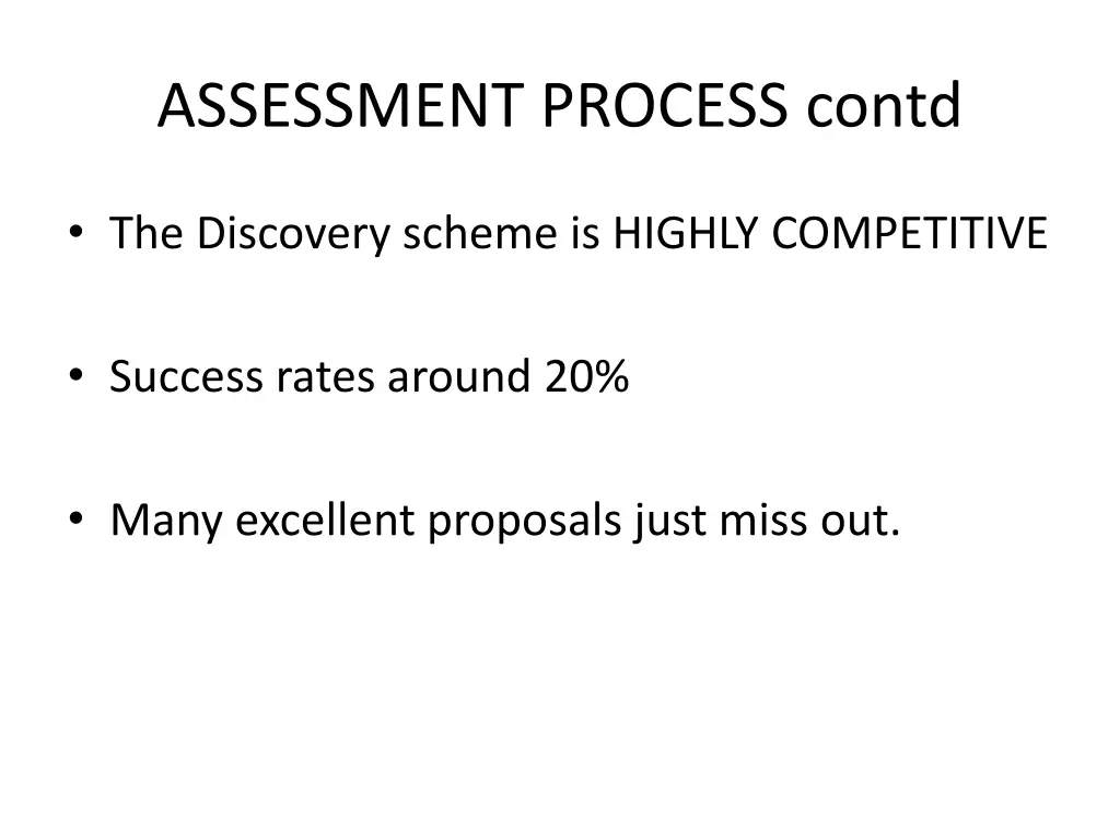 assessment process contd