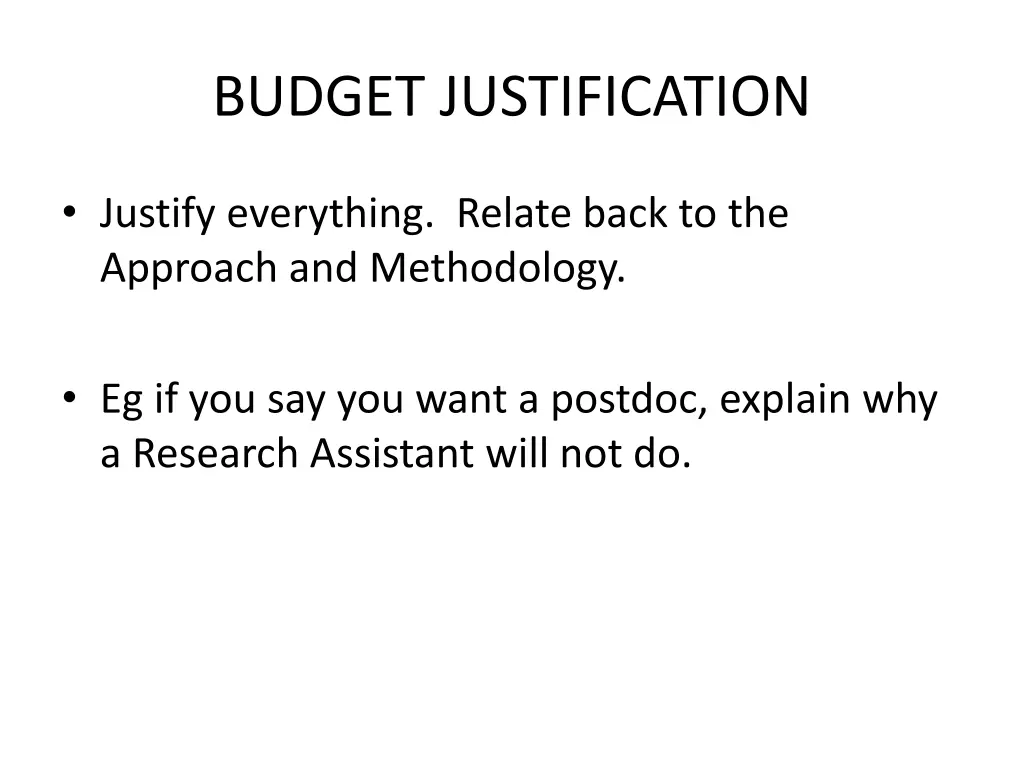 budget justification