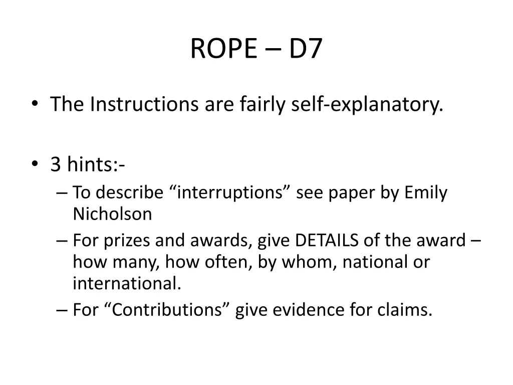 rope d7