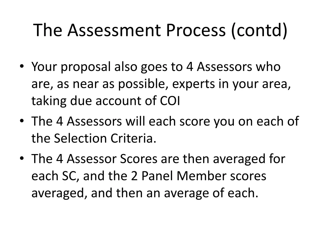 the assessment process contd 1