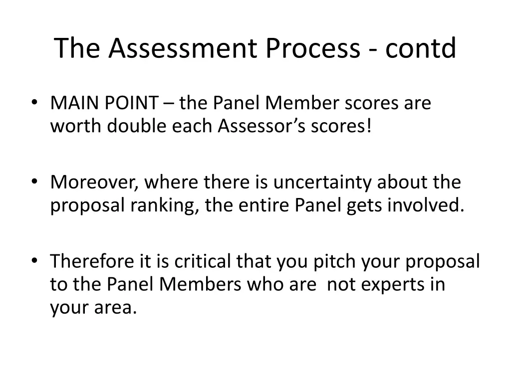 the assessment process contd 2