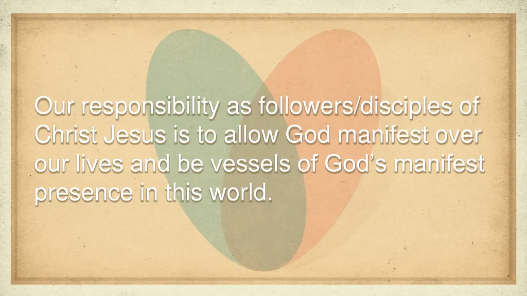 our responsibility as followers disciples