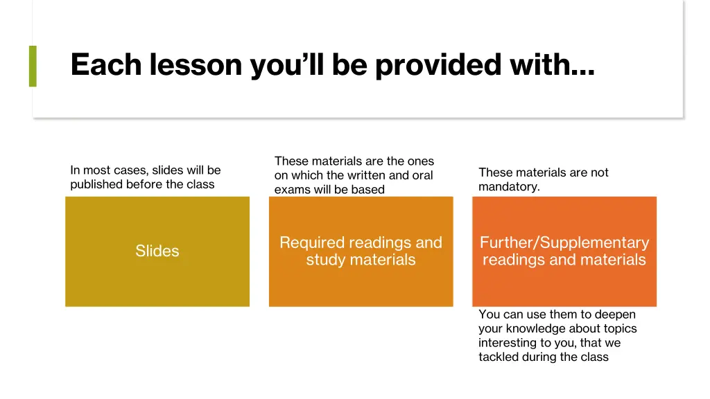 each lesson you ll be provided with