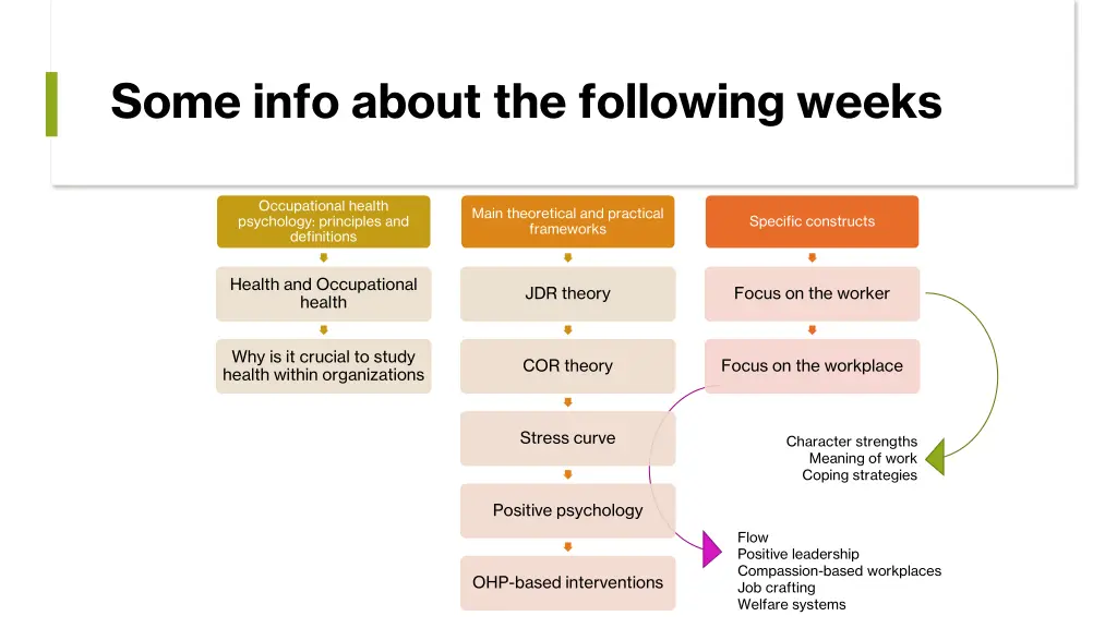 some info about the following weeks