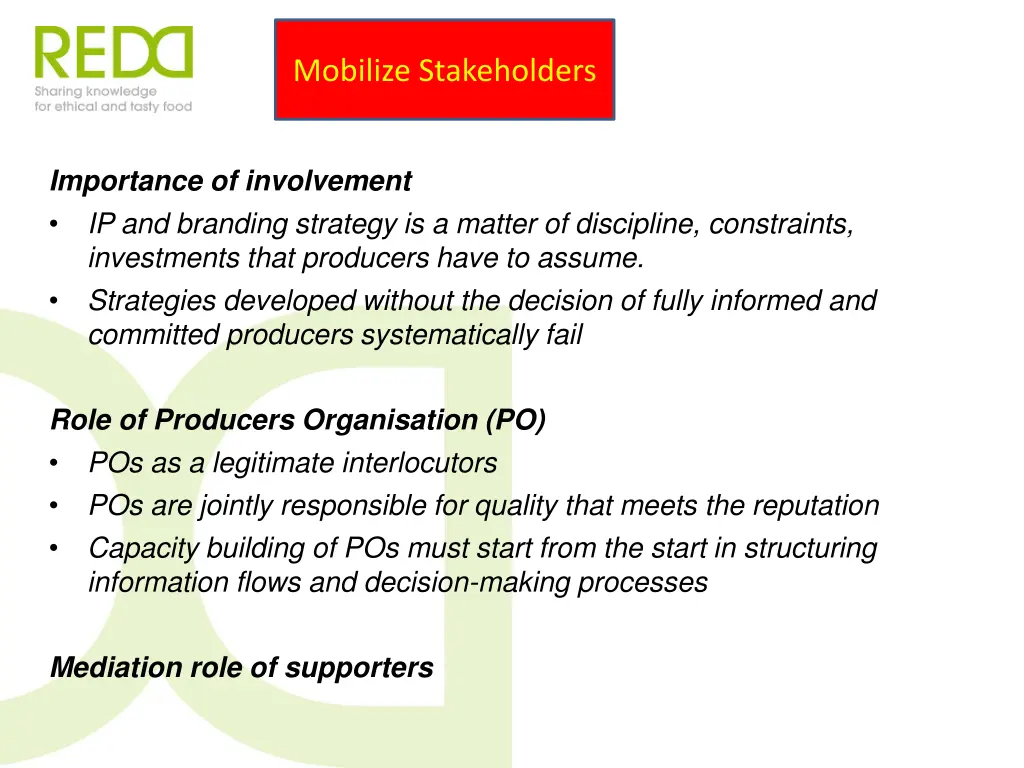 mobilize stakeholders 1