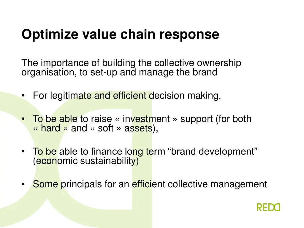 optimize value chain response