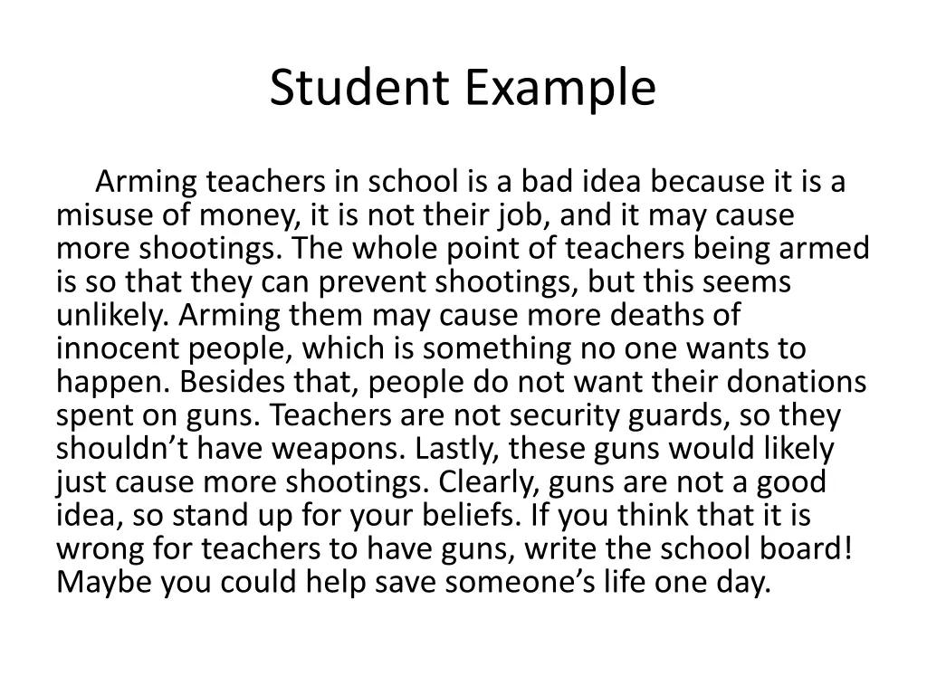 student example