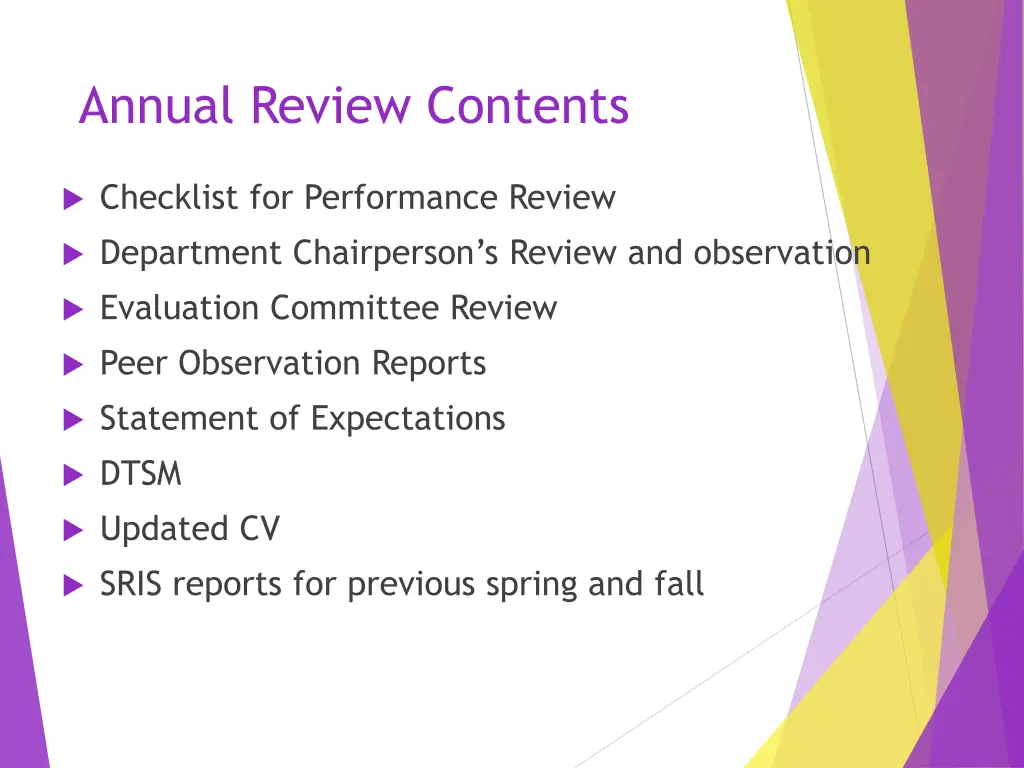 annual review contents