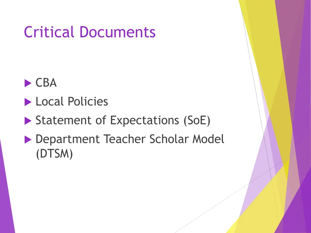 critical documents