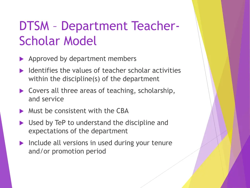 dtsm department teacher scholar model