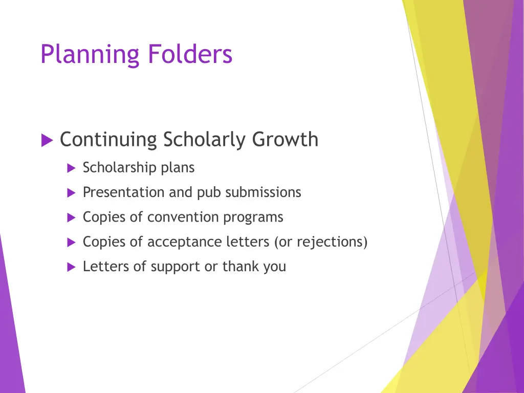 planning folders