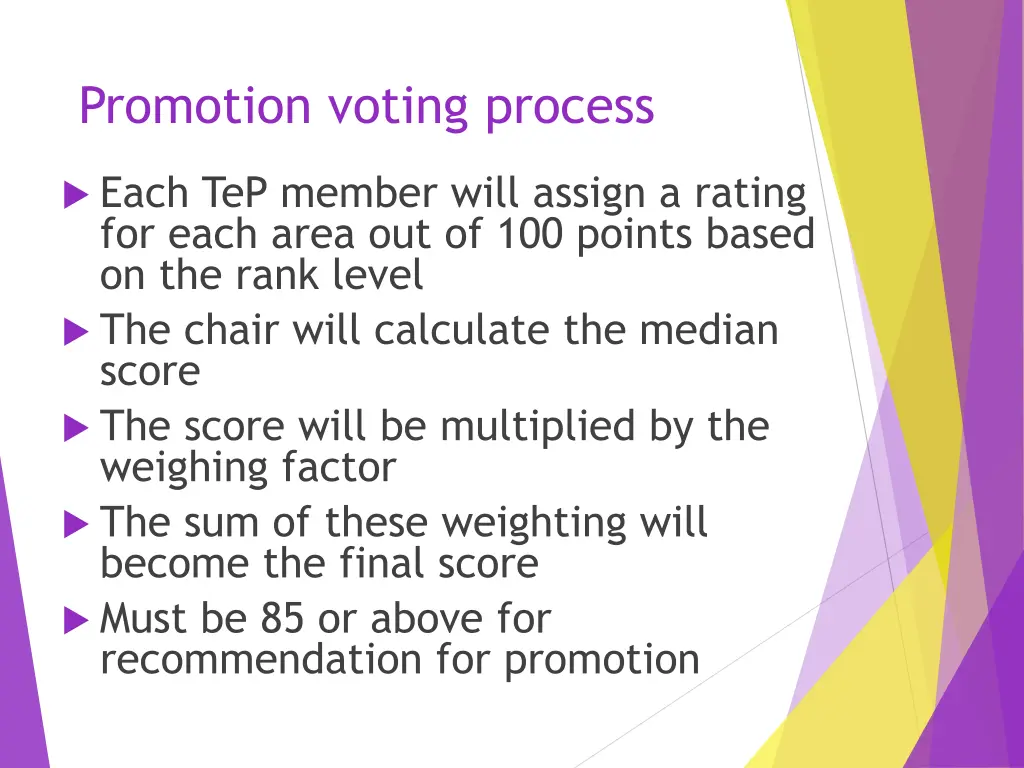 promotion voting process