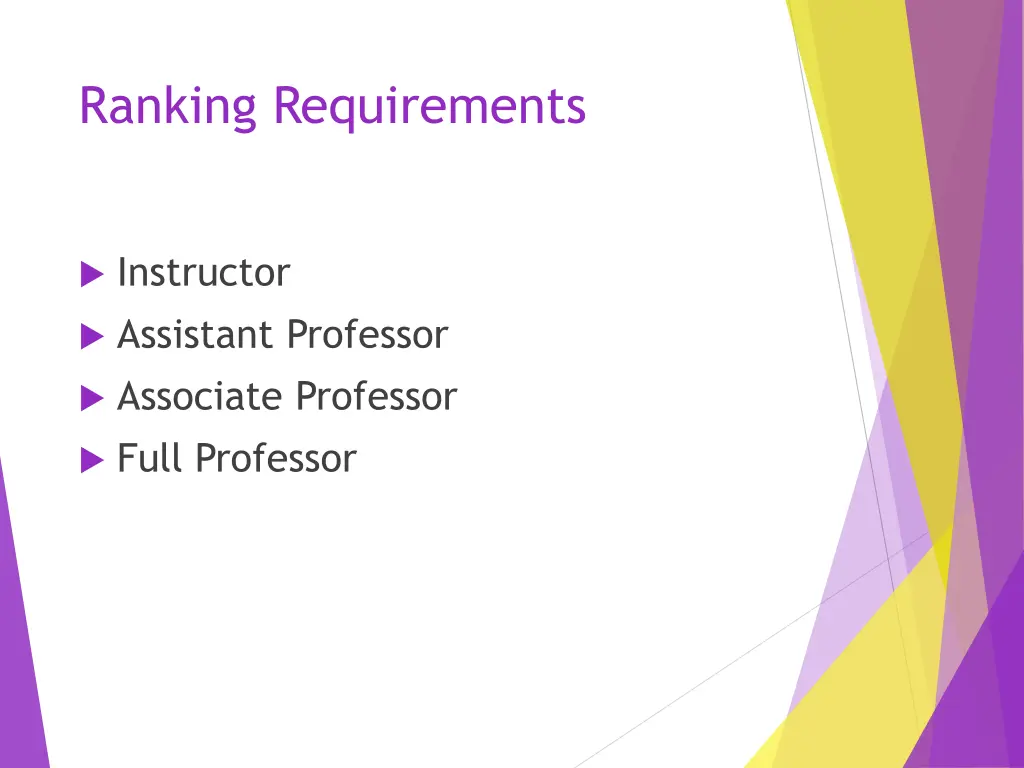 ranking requirements