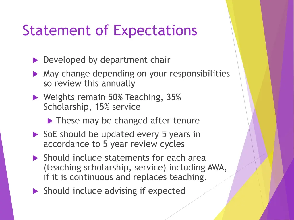 statement of expectations