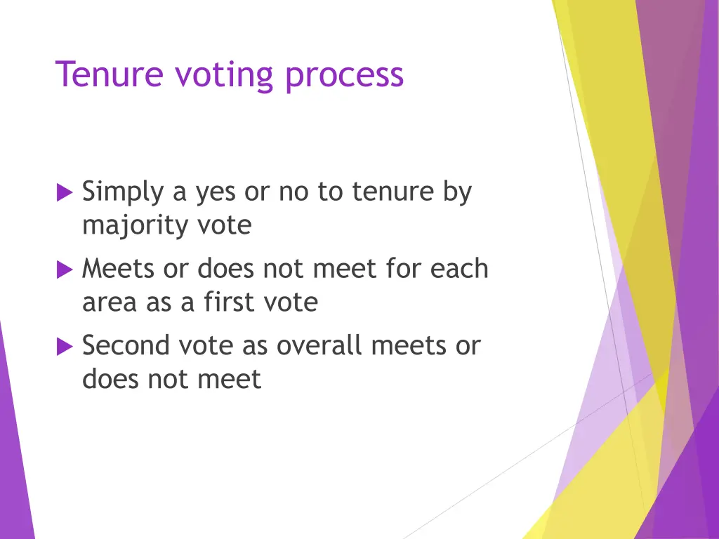 tenure voting process