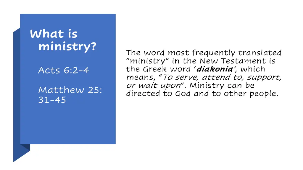 what is ministry