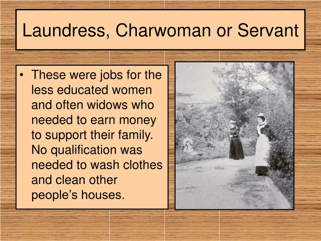 laundress charwoman or servant