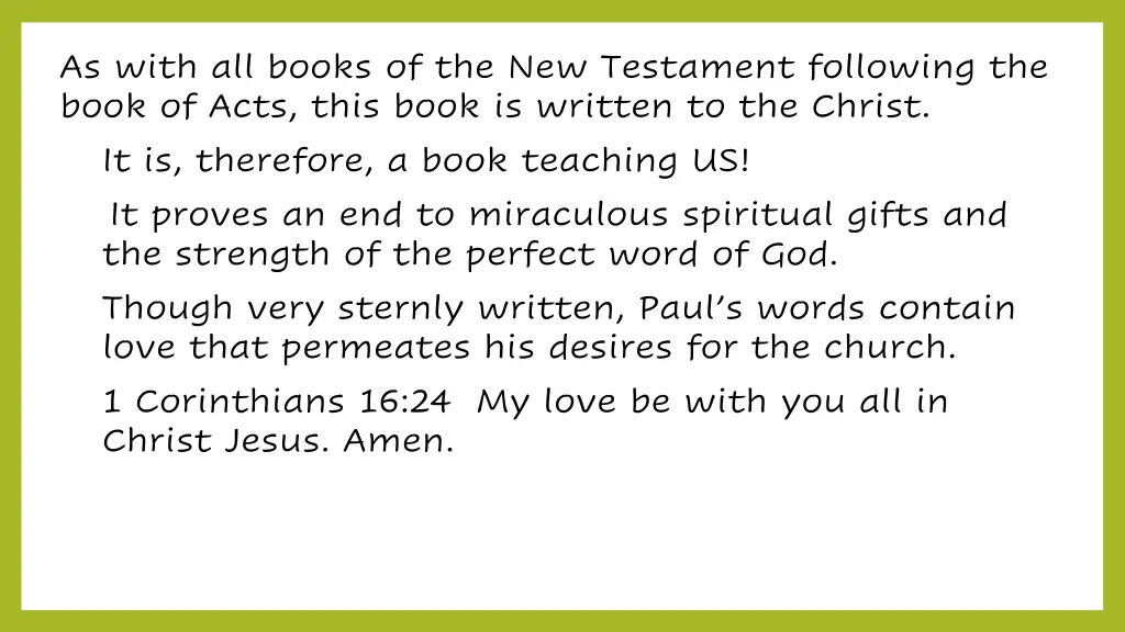 as with all books of the new testament following