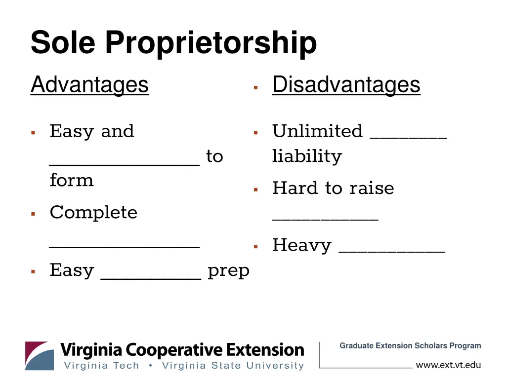 sole proprietorship advantages