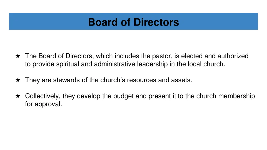 board of directors