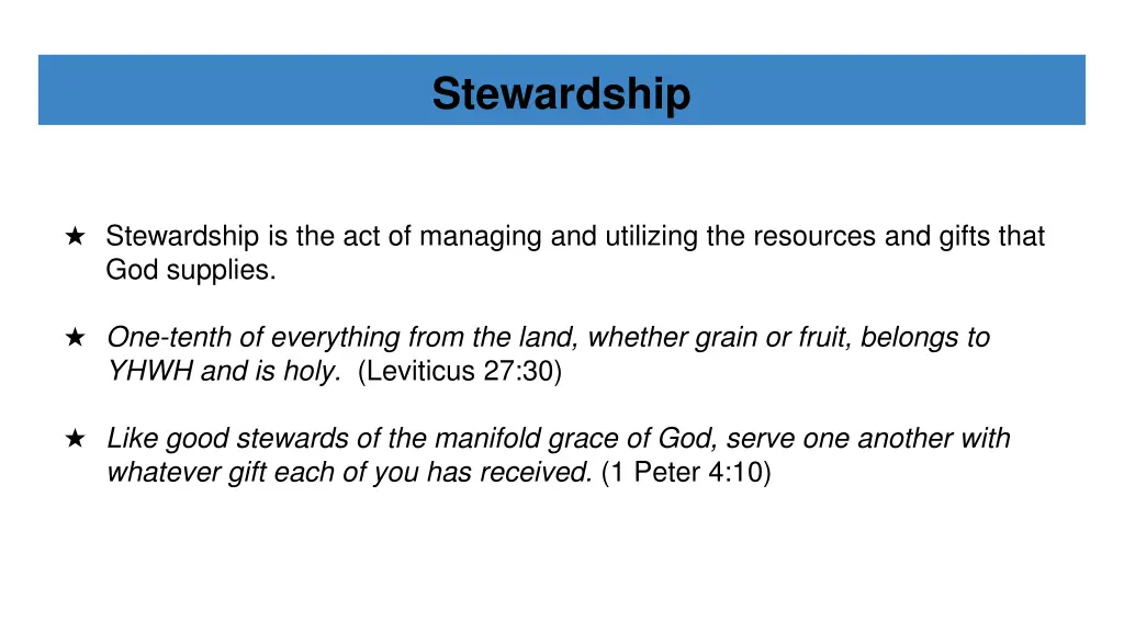 stewardship