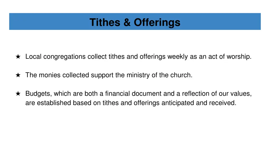 tithes offerings