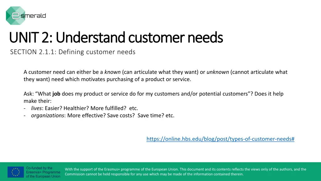 unit 2 unit 2 understand customer needs