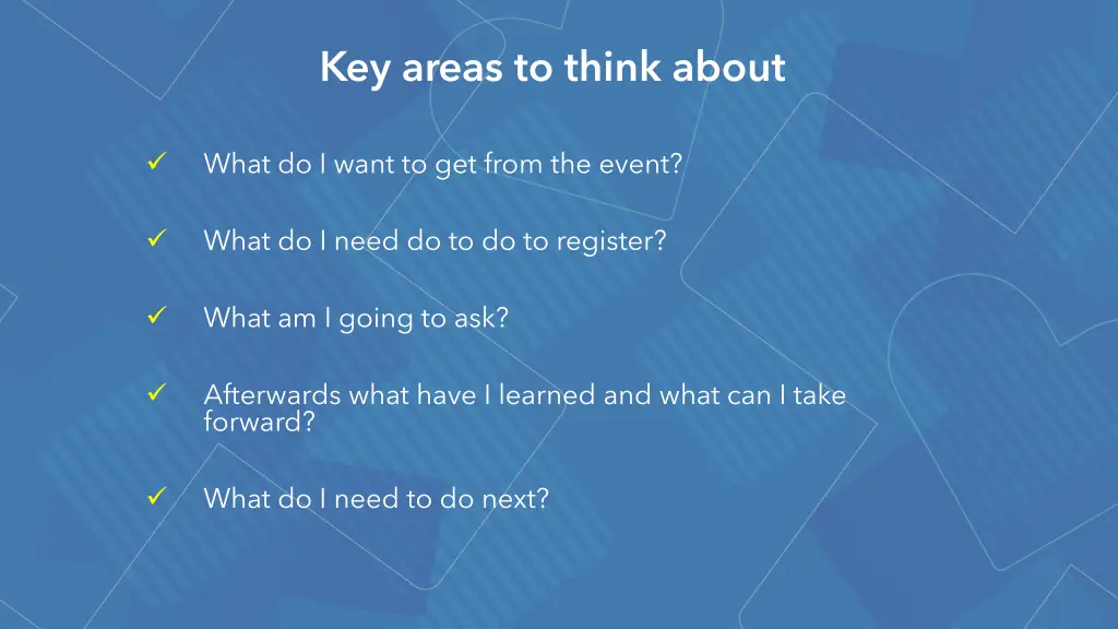 key areas to think about