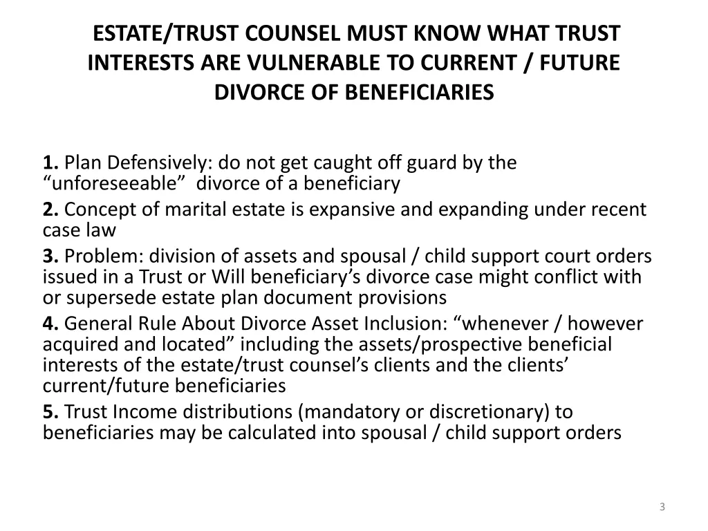 estate trust counsel must know what trust