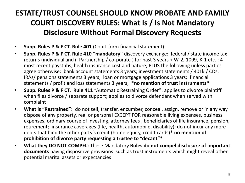 estate trust counsel should know probate