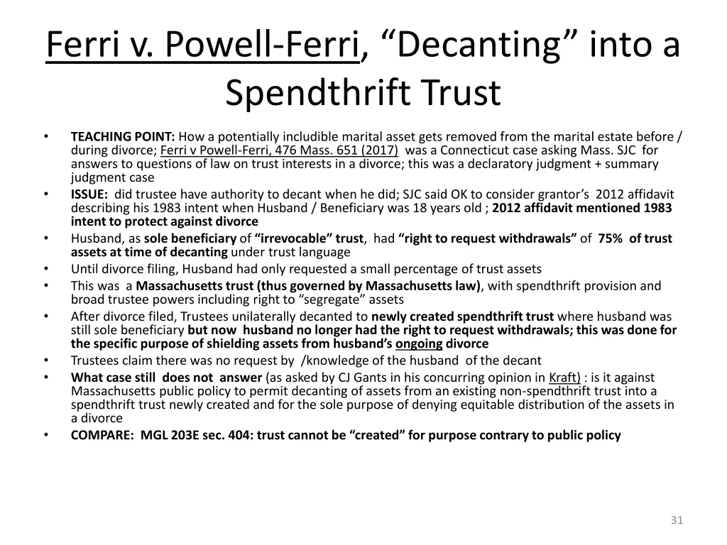 ferri v powell ferri decanting into a spendthrift